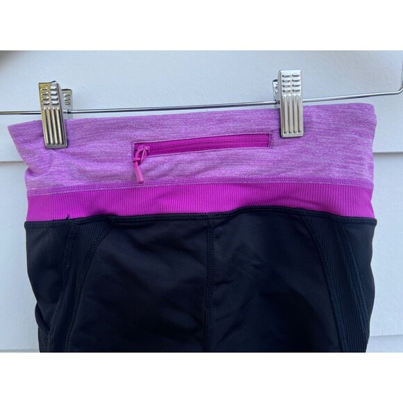 Lululemon Run Dash Ruched Side & Back Pockets High-Rise Leggings Black/Violet 2 - Picture 4 of 7